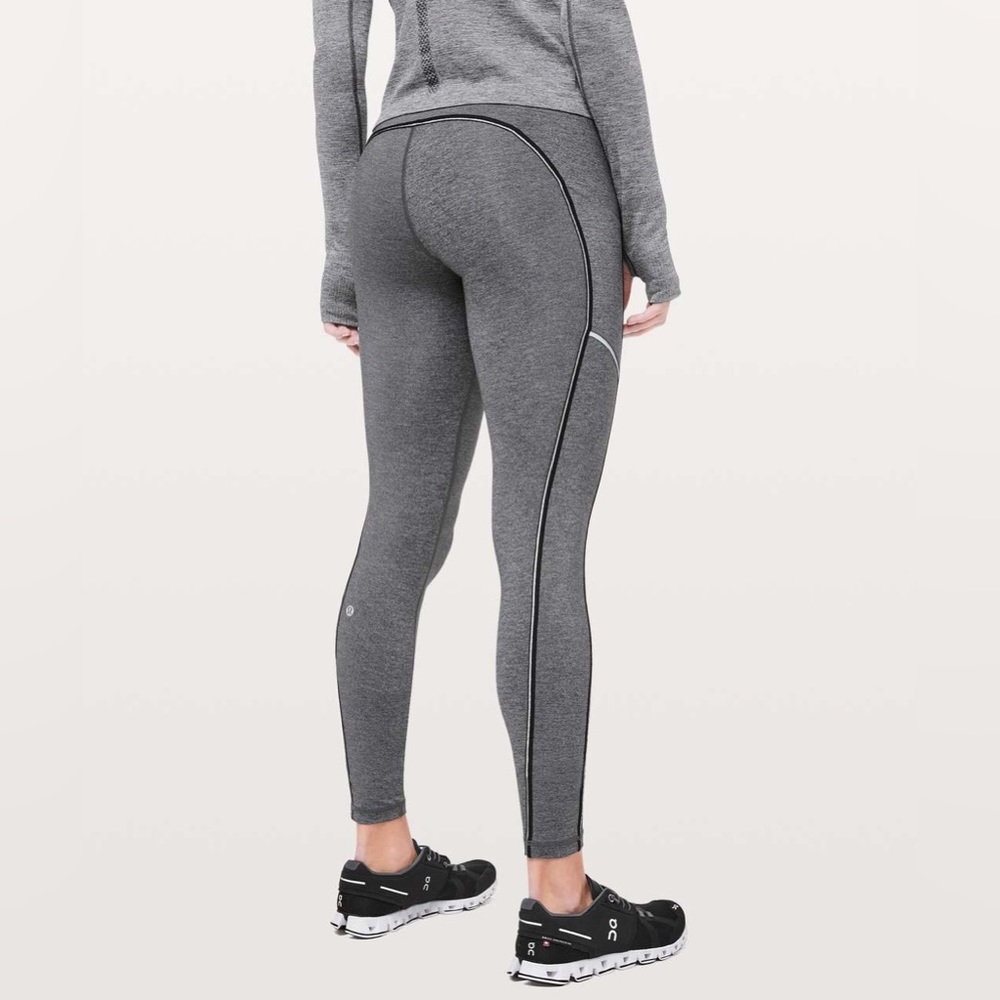 Gray Women's High-Rise Seam Detail Leggings